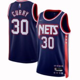 Maglie NBA Brooklyn Nets 2022-23 Seth Curry 30# Blu City Edition Canotte Swingman